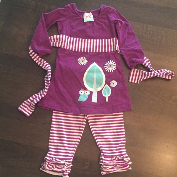 NK too owl dress w/ matching leggings size 12-18 m - Picture 1 of 9